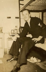 Paul Winegar aboard ship during World War II.